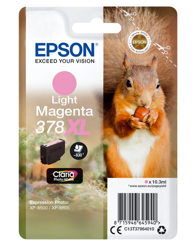 Epson Squirrel Singlepack Light Magenta 378XL Claria Photo HD Ink Epson Squirrel Singlepack Light Magenta 378XL Claria Photo HD Ink